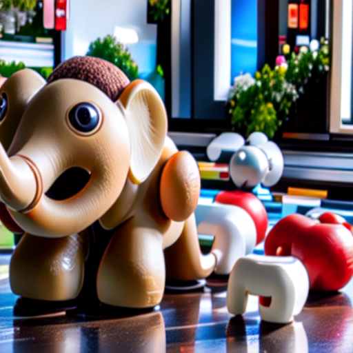 021_A toy elephant is sitting inside a wooden car toy..png